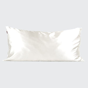 KITSCH Ivory King Satin Pillowcase — product image — ivory satin king pillowcase detail